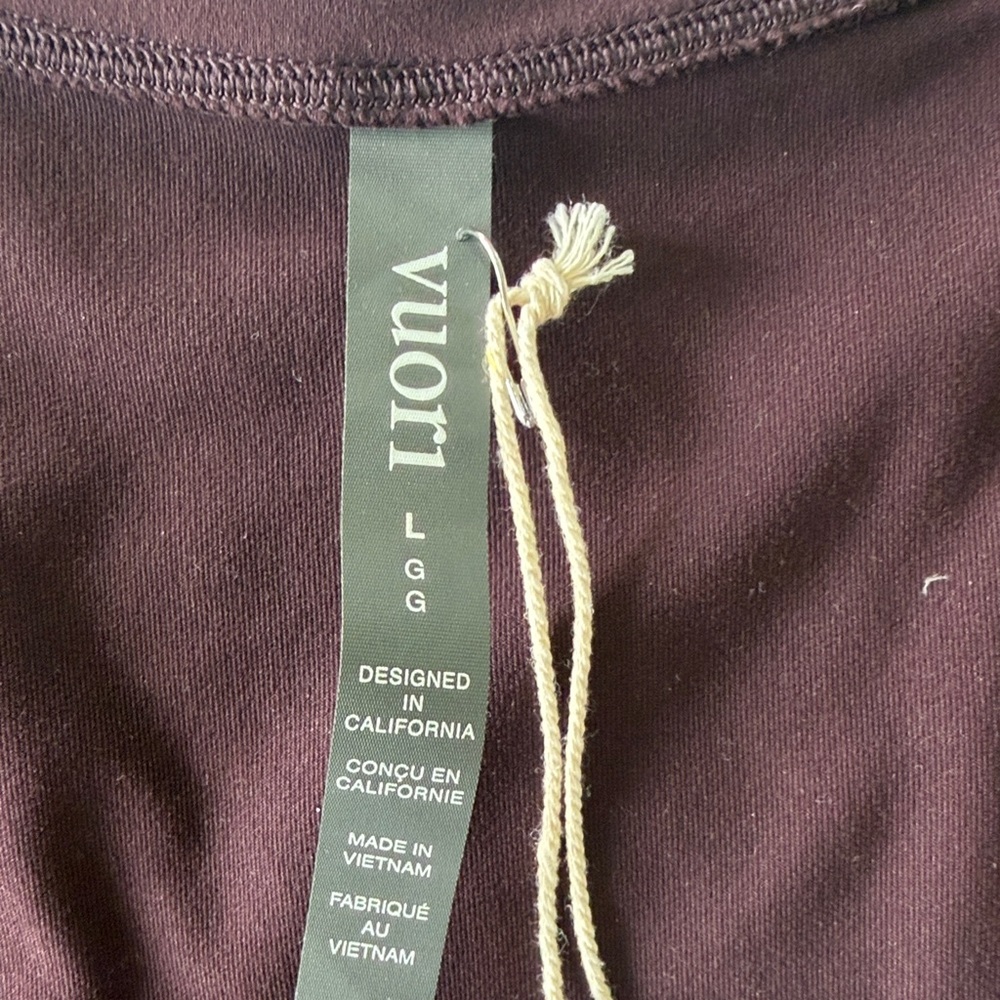 Vuori Women's LS Halo Essential Scoop Top - size L, raisin - Picture 3 of 4